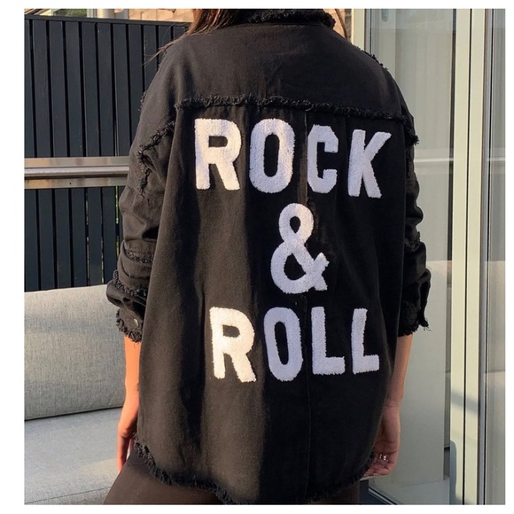 #31 Fabulous Black Rock N Roll Distressed Shacket Denim Jacket - Picture 9 of 9